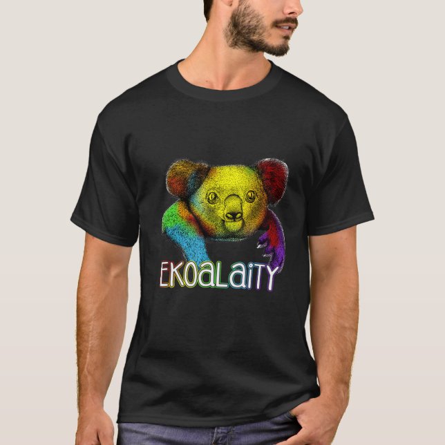 Camiseta Igualdad Ekoality Cute Koala Rainbow Lgbt Pride F (Anverso)
