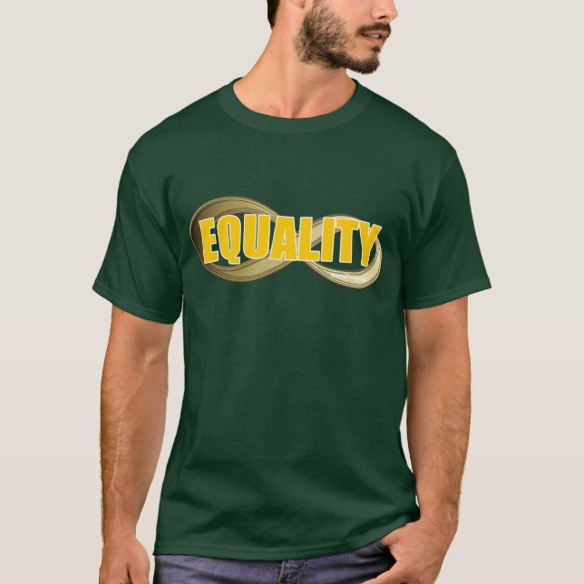 Camiseta Igualdad - Infinito en oro - Rebelde neurodivergen (Anverso)