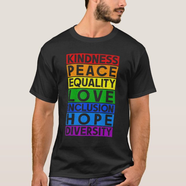 Camiseta Igualdad Lgbt Amor Amabilidad Paz Riña Lesbiana Ga (Anverso)