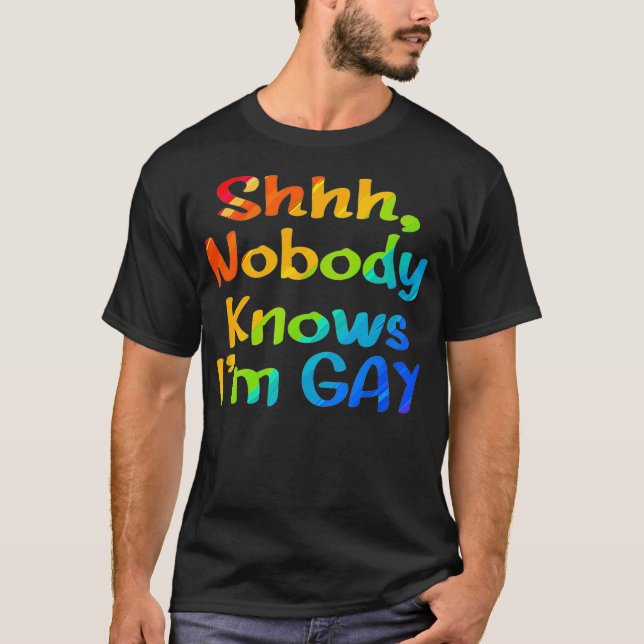 Camiseta Igualdad LGBTQ lesbiana bisexual Shh nadie lo sabe (Anverso)
