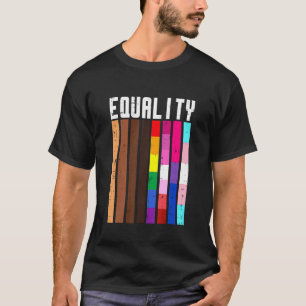 Camiseta Igualdad Orgullo Lgbt Negro Arcoiris Lesbiana Bi T