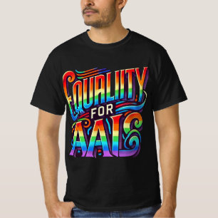Camiseta Igualdad para todos. Diseño de tipografía multicol
