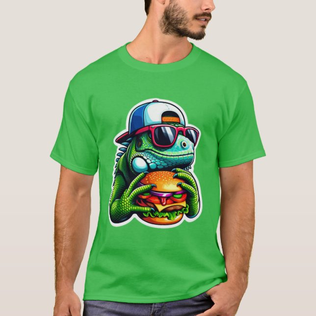 CAMISETA IGUANA COMIENDO QUESO 5A (Anverso)