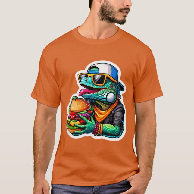 CAMISETA IGUANA COMIENDO QUESO 6 (Anverso)