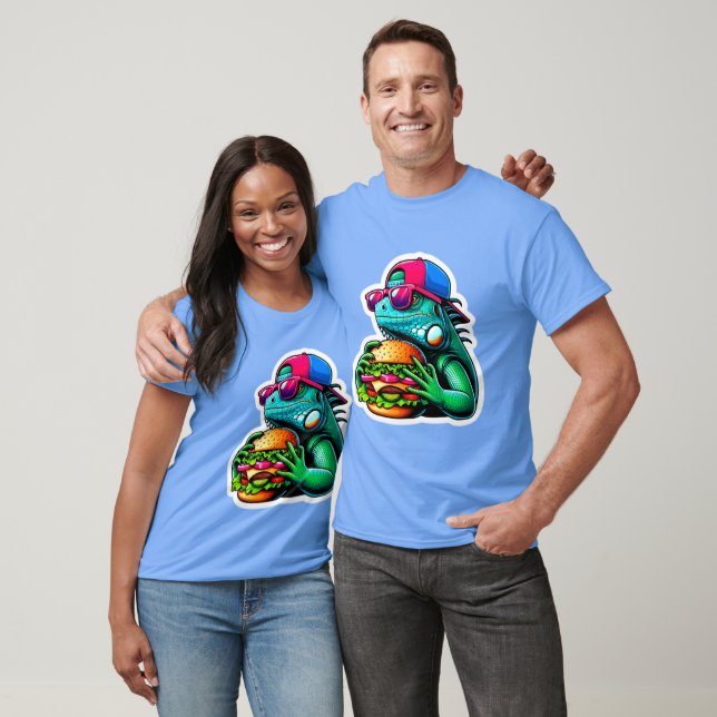 CAMISETA IGUANA COMIENDO QUESO 7 (Unisexo)