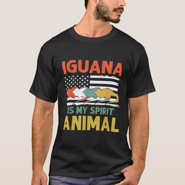 Camiseta Iguana es mi espíritu animal Estados Unidos patrió (Anverso)