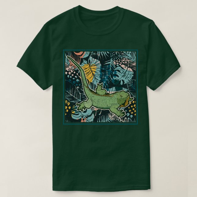 Camiseta Iguana floral (Diseño del anverso)