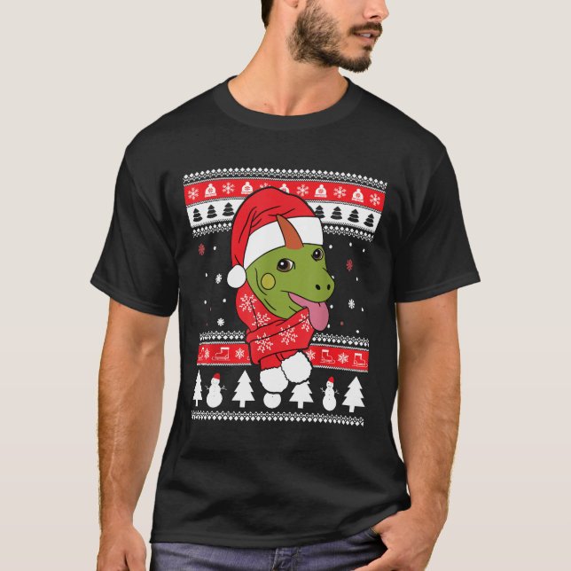 Camiseta Iguana Graciosa Reptile, Navidades feos dan camise (Anverso)