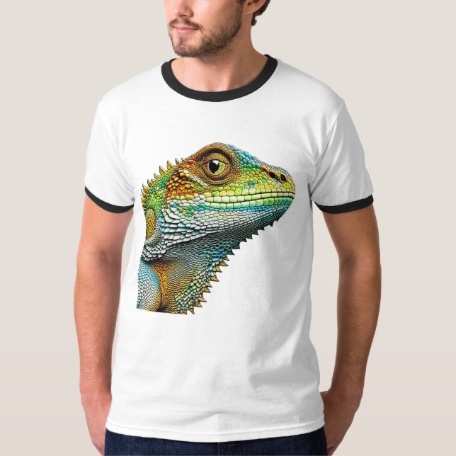 Camiseta Iguana lagarta realista (Anverso)
