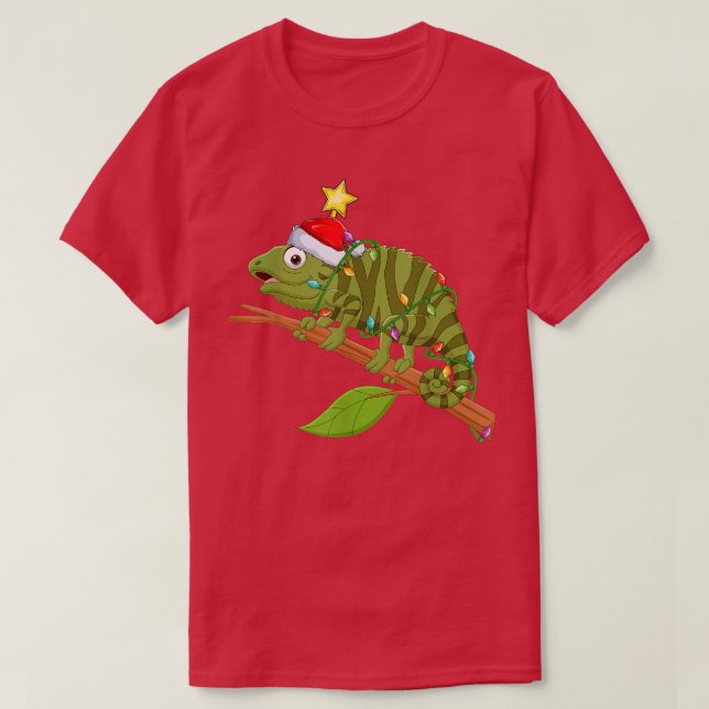 Camiseta Iguana Lighting Xmas Tree Mating Iguana Christma (Diseño del anverso)