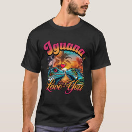 Camiseta Iguana Love You Funny Iguana Pun Sunset