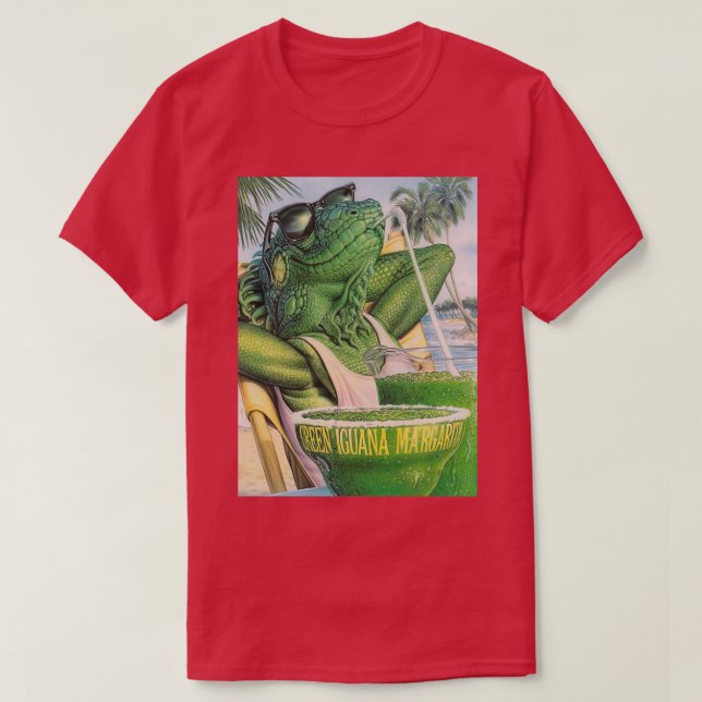 Camiseta Iguana Margarita verde (Diseño del anverso)