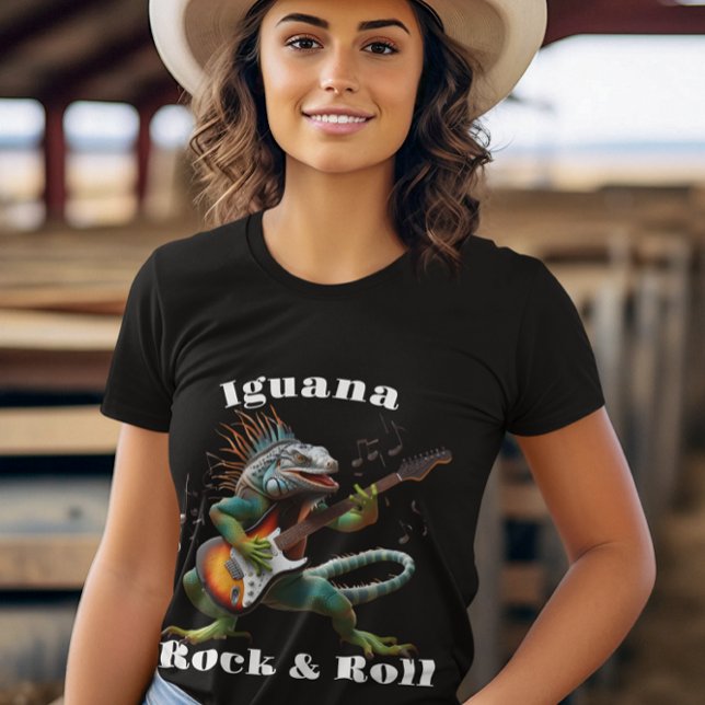 Camiseta Iguana Rockstar en una colorida ráfaga musical (Subido por el creador)