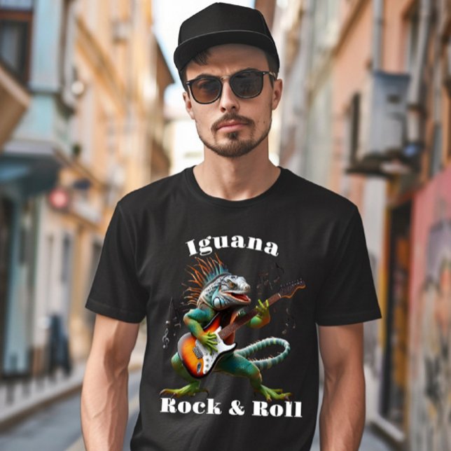 Camiseta Iguana Rockstar en una colorida ráfaga musical (Subido por el creador)