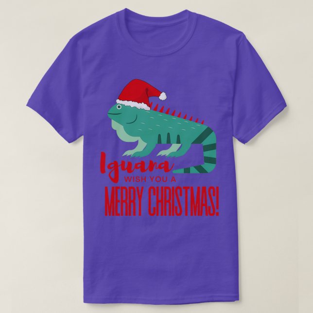 Camiseta Iguana Te Desea Una Feliz Navidad 3 (Diseño del anverso)