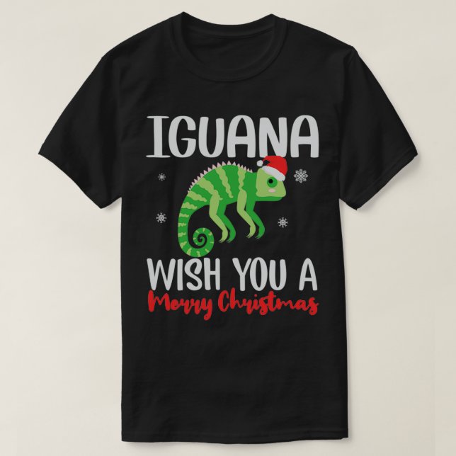 Camiseta Iguana Te Desearía Una Feliz Navidad Graciosa (Diseño del anverso)
