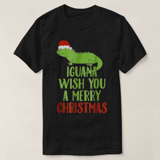 Camiseta Iguana Te Desearía Una Feliz Navidad Graciosa Navi (Diseño del anverso)