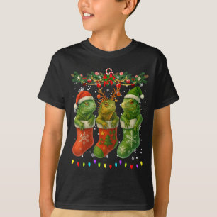 Camiseta Iguanas En Calcetines De Navidad Luces Iguanas Nav