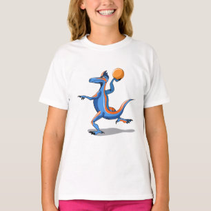 Camiseta Iguanodon Personalizado jugando básquetbol.