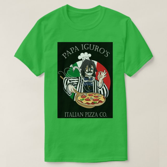 Camiseta Iguro Obanai Serpent Pillar Papa Iguros Pizza (Diseño del anverso)