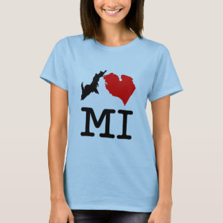 Camiseta IH MI (I corazón Michigan) luz, letra pequeña