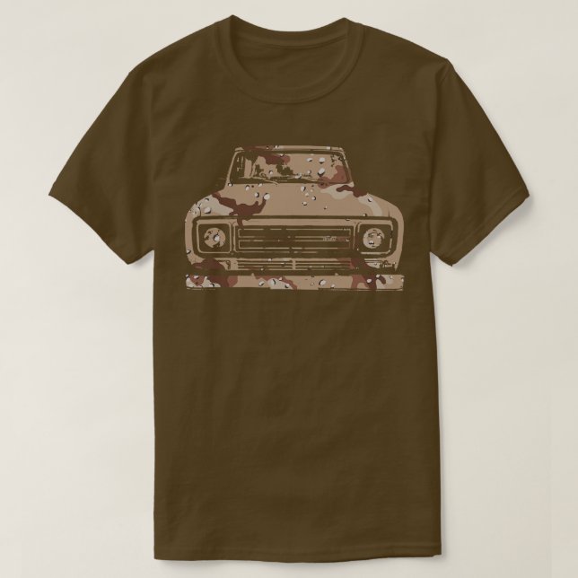 Camiseta IH Scout II clásico 4x4 camión 1979 camo desierto (Diseño del anverso)