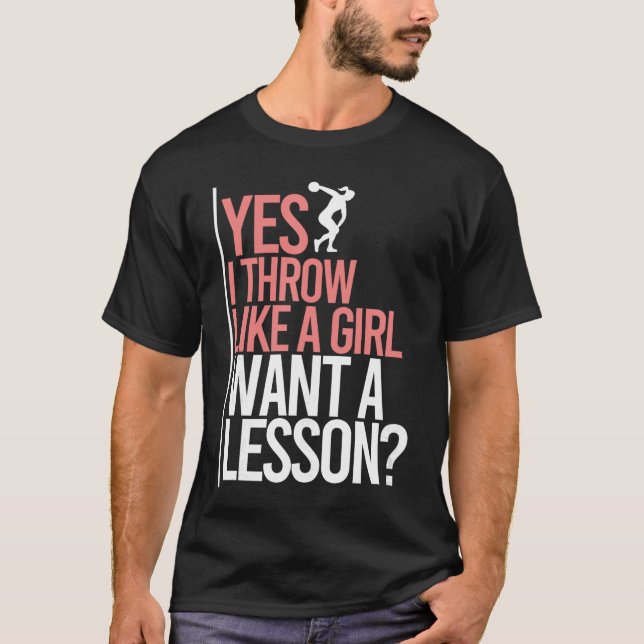 Camiseta Ihrow Like A Girl Discushrowingrack and Field Disc (Anverso)