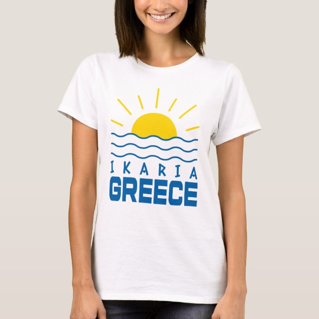Camiseta Ikaria Grecia Sunshine and Sea Waves Women's (Anverso)