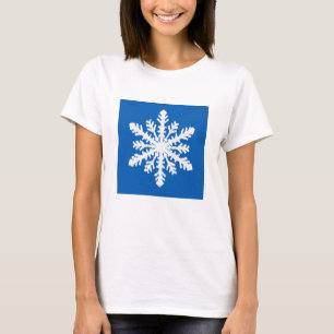 Camiseta Ikat Snowflake - Azul cobalto y blanco