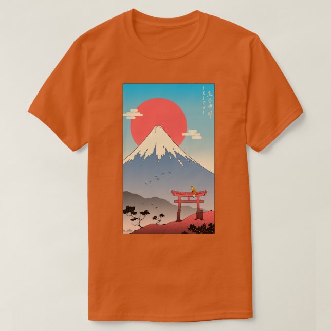 Camiseta Ikigai en el Monte Fuji (Diseño del anverso)