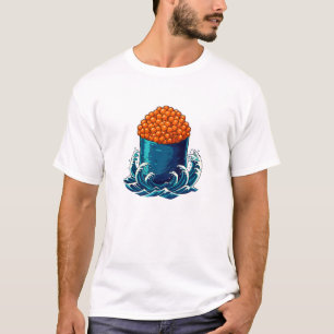 Camiseta Ikura Gunkan Maki Sushi Arte de Ola Oceánica Japon