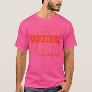 Camiseta Illinois De Baloncesto Con Letras De Pie Moderna