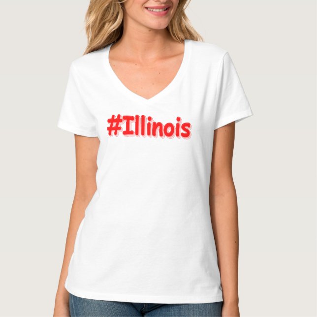 Camiseta "#Illinois " Diseño bonito. ¡Hazte con una en Zazz (Anverso)