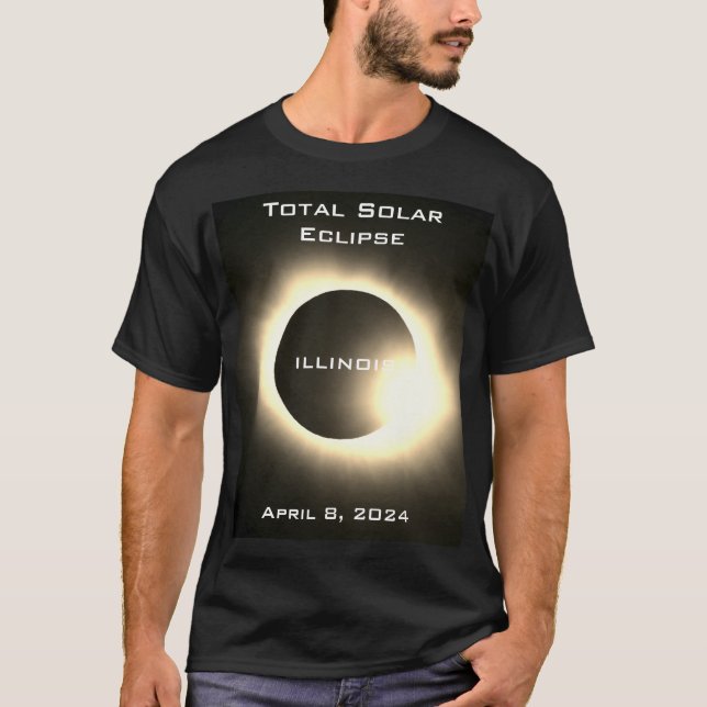 Camiseta ILLINOIS Eclipse solar total 8 de abril de 2024 (Anverso)