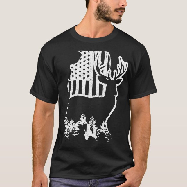 Camiseta Illinois Elk Hunting State Map (Anverso)