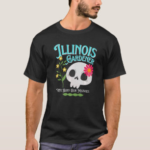 Camiseta Illinois Estado de IL Jardinero rebelde Cute Skull