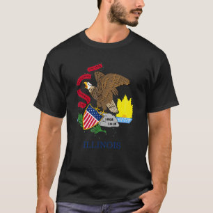 Camiseta Illinois Flag State Vintage Style