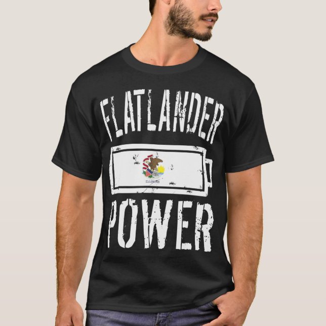 Camiseta Illinois    FlagFlatlander Batería de alimentación (Anverso)
