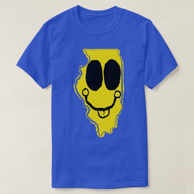 Camiseta Illinois Happy Face con la lengua pegada (Diseño del anverso)