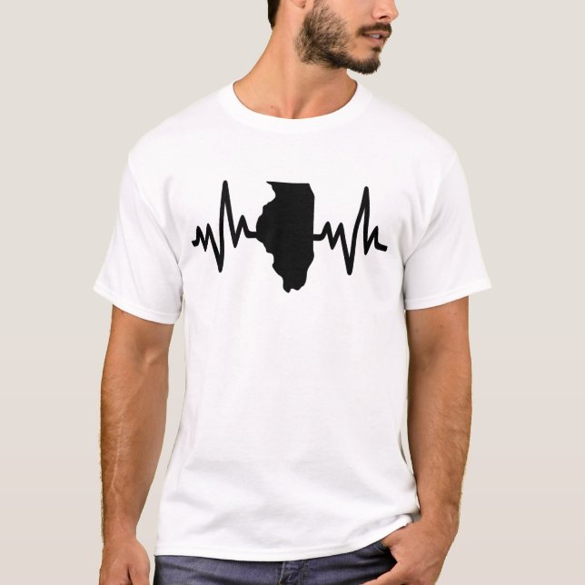 Camiseta illinois heartbeat design unisex (Anverso)