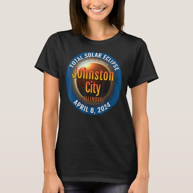 Camiseta Illinois IL Total Eclipse Solar de Johnston City 2 (Anverso)