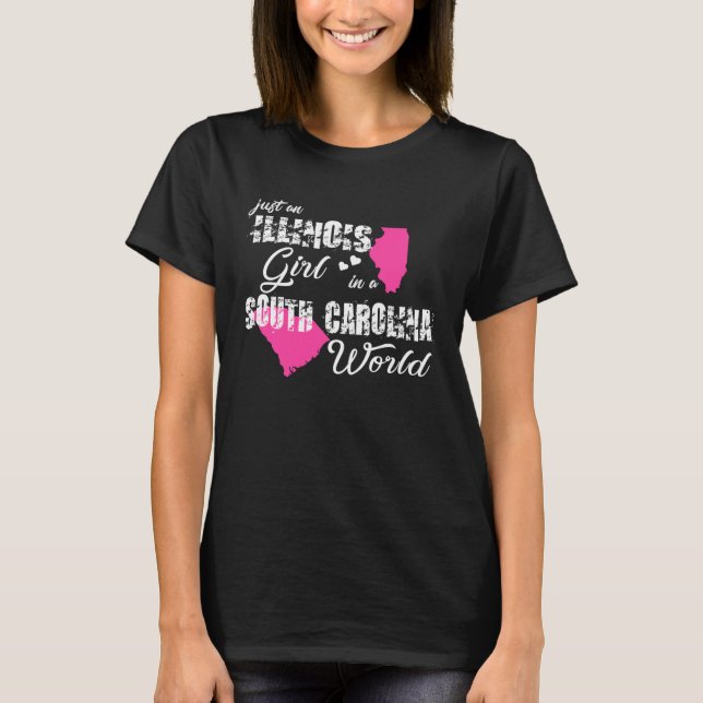 Camiseta Illinois  Just an Illinois girl in a South Carolin (Anverso)