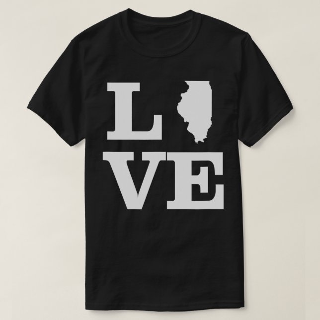 Camiseta Illinois Love Design State Esbozo Illinois Home (Diseño del anverso)