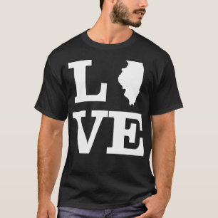 Camiseta Illinois Love Design State Esbozo Illinois Home