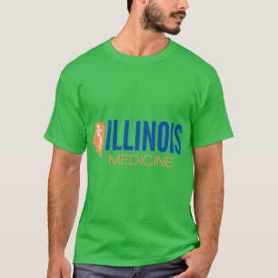 Camiseta illinois medicina en naranja y azul
