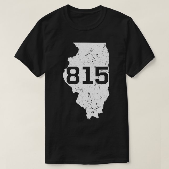 Camiseta Illinois Rockford Joliet Area Code 815 Souvenir Gi (Diseño del anverso)