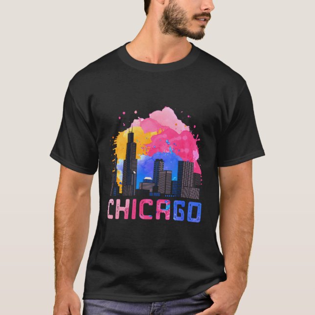 Camiseta Illinois Skyscape de Chicago (Anverso)