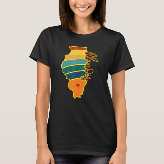 Camiseta Illinois State Pride Sunset I Love Illinois (Anverso)