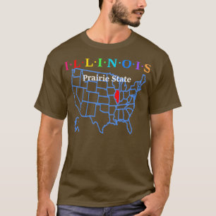 Camiseta Illinois USA Prairies State con Map TShirt