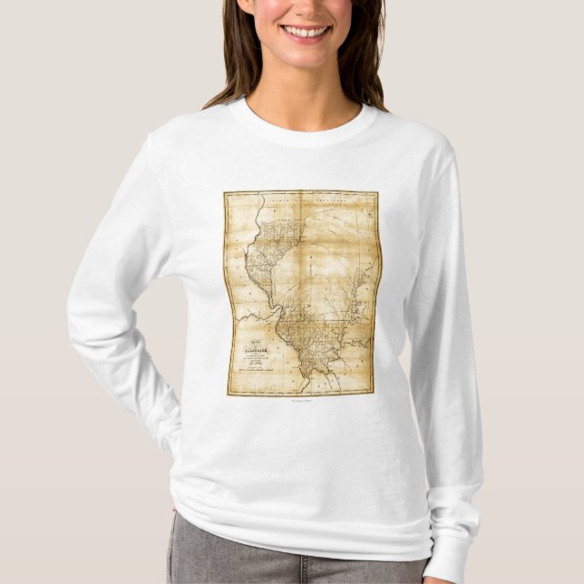 Camiseta IllinoisPanoramic MapIllinois (Anverso)